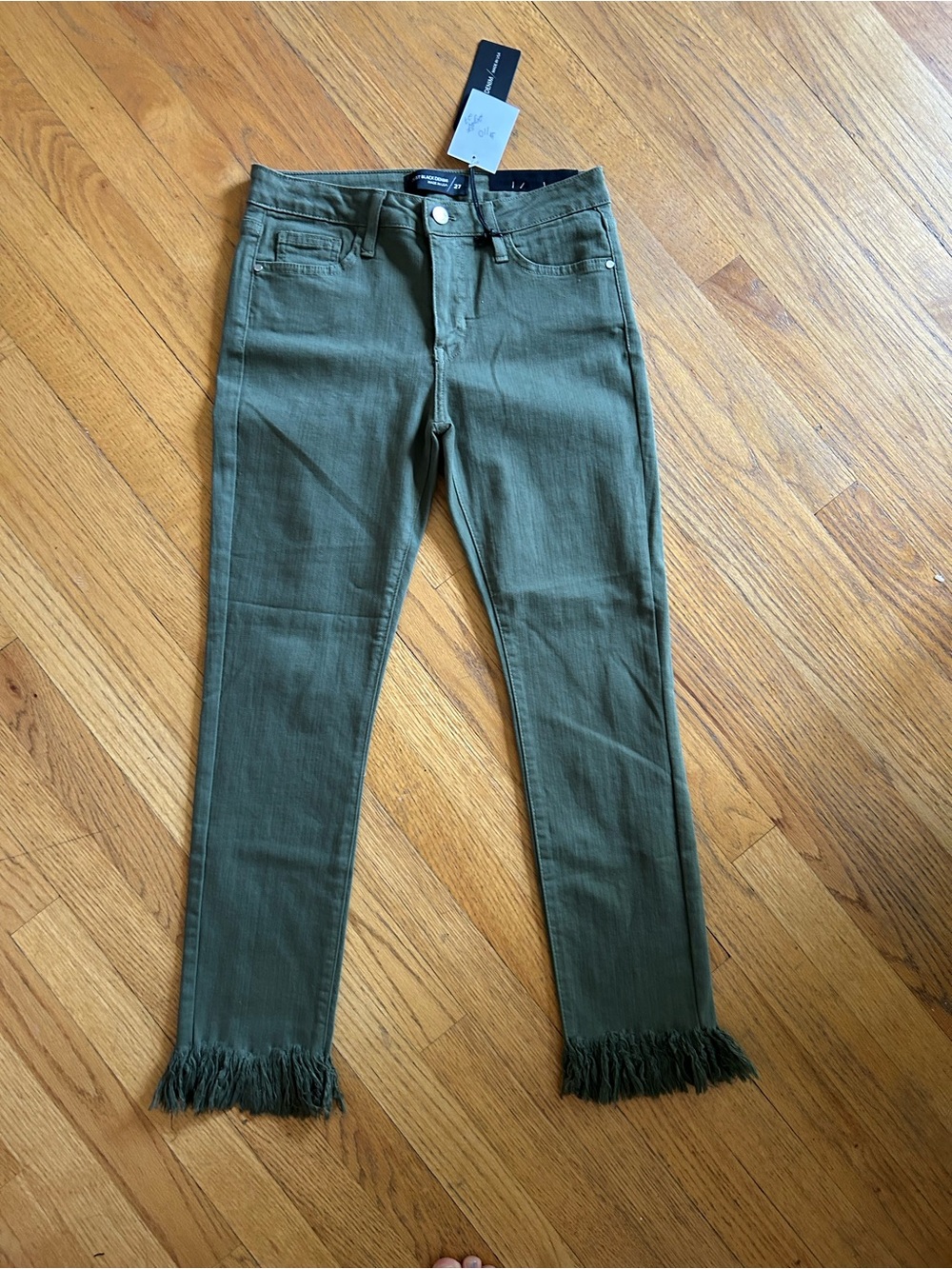 Just Black Denim Olive Fringe-Hem Women’s Jeans